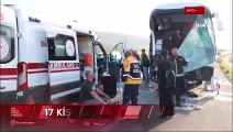 Afyonkarahisar'da yolcu otobüsü kamyonetle çarpıştı