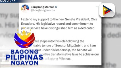 Download Video: PBBM, nagpahayag ng suporta sa bagong liderato ng Senado