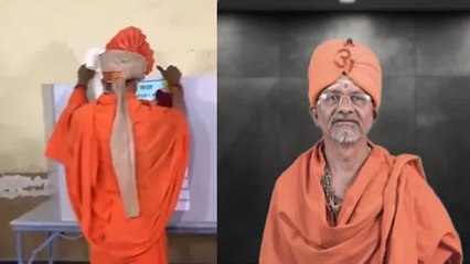 वोटिंग मशीन को माला पहनाकर बुरे फंसे निर्दलीय उम्मीदवार, शांतिगिरी महाराज के खिलाफ केस दर्ज