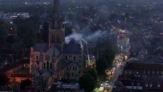 Watch as major fire simulated at Chichester Cathedral
