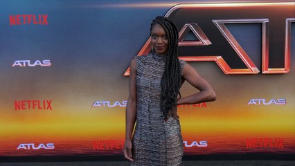 Adia Smith-Eriksson attends Netflix's "Atlas" Los Angeles premiere black carpet