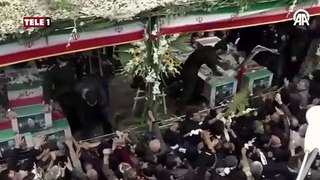 Helikopter kazasında hayatını kaybeden Reisi için Tebriz'de tören! Binlerce kişi katıldı