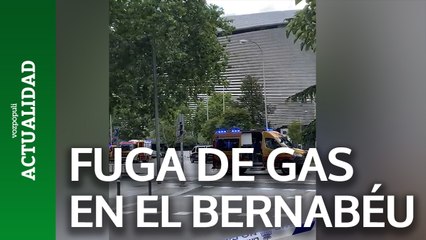 Fuga de gas en el Bernabéu por la rotura de una tubería del aparcamiento