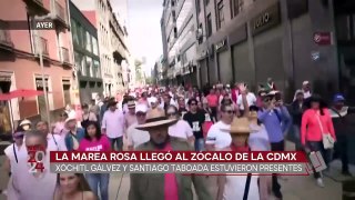 La Marea Rosa se reunió en apoyo a Xóchitl Gálvez en el Zócalo. Selene Flores, 20 de mayo 2024