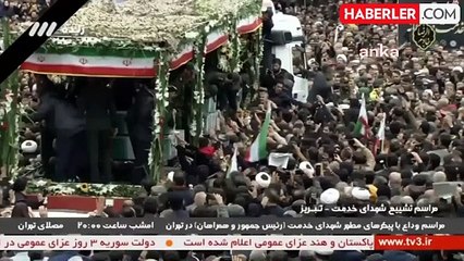 İran Cumhurbaşkanı İbrahim Reisi ve beraberindekiler için Tebriz'de tören düzenleniyor