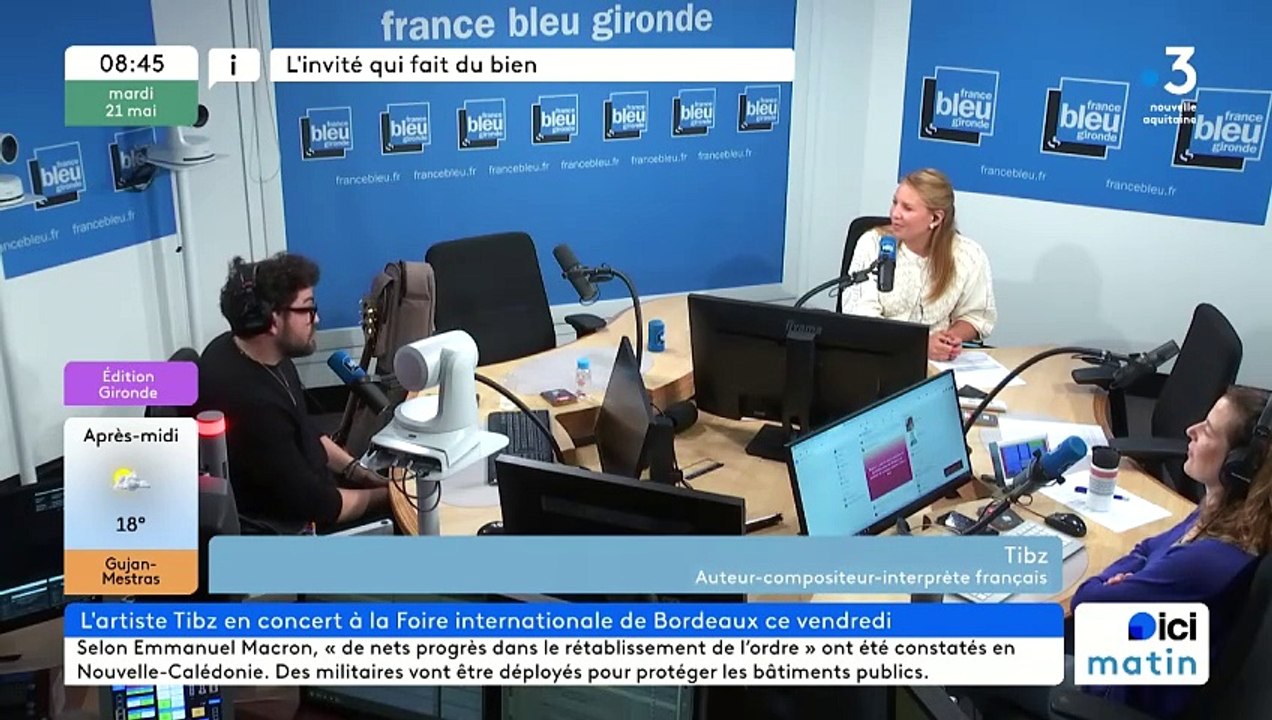 Le chanteur Tibz sur France Bleu Gironde