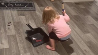 Girl throws tantrum after her pursuit to clean mom's kitchen doesn't go according to plan