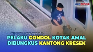 Detik-detik Pencurian Kotak Amal Masjid di Palembang Terekam CCTV
