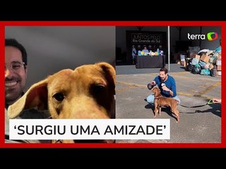 Apresentador do SBT adota cachorro que abraçou sua perna no Rio Grande do Sul