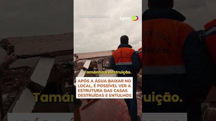 Eduardo Leite mostra 'cenário de guerra' após água baixar em cidade no RS: 'Não existe mais nada'