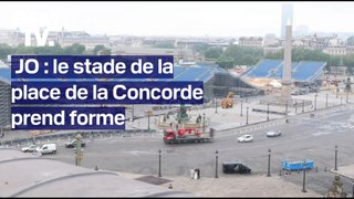 Jeux olympiques 2024: le stade éphémère de la place de la Concorde prend forme