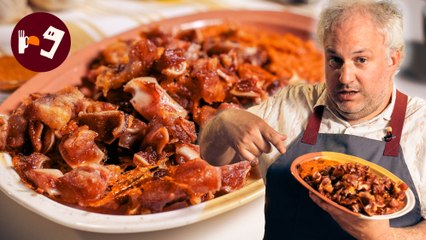 Oreja en airfryer con salsa brava casera