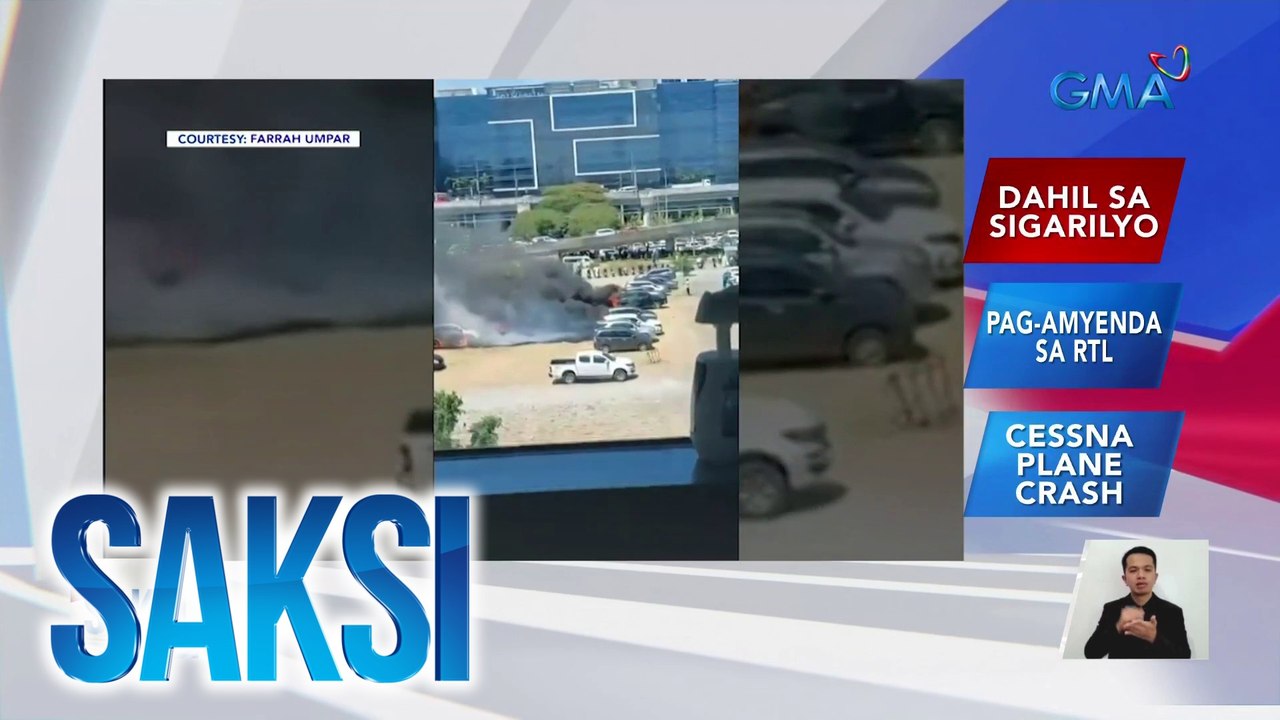 Upos ng sigarilyo, itinuturong sanhi ng sunog na tumupok sa 19 na sasakyan sa NAIA Terminal 3 parking lot nitong Abril | Saksi
