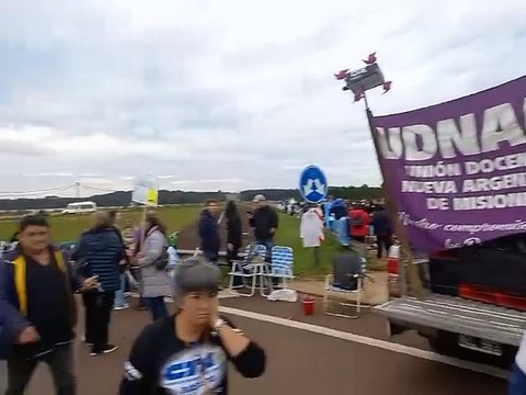 Corte de ruta docente en Misiones