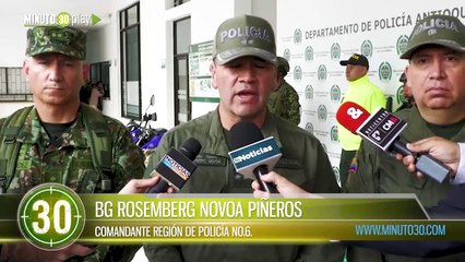 En la vía Alejandría - Concepción, agarraron a tres presuntos integrantes del Clan del Golfo con arsenal bélico