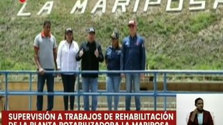 Gobierno nacional supervisa trabajos de rehabilitación de la planta potabilizadora La Mariposa