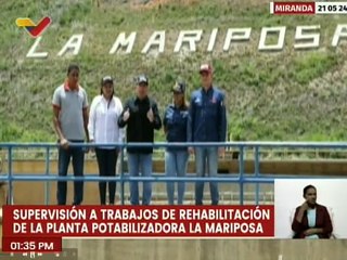 Gobierno nacional supervisa trabajos de rehabilitación de la planta potabilizadora La Mariposa