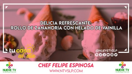 Delicia Refrescante: Rollo de Zanahoria con Helado de Vainilla