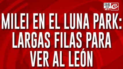 Continúan las largas filas para ver a Milei en el Luna Park