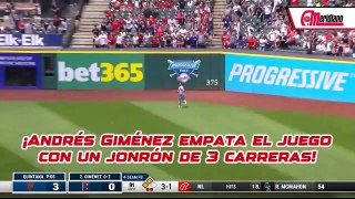 ¡Andrés Giménez empata el juego con un jonrón de 3 carreras!