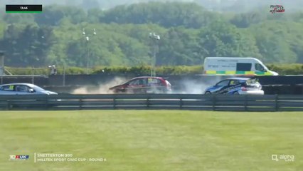 Civic Cup 2024 Snetterton Race 3 Start Ruddell Stevenson Big Crash