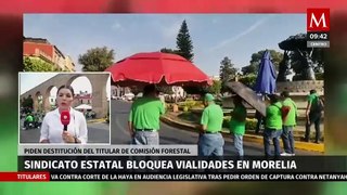 Sindicato estatal realiza bloqueos en vialidades de Morelia, Michoacán