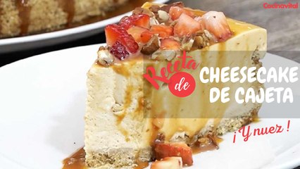 Cheesecake de cajeta y nuez sin hornear
