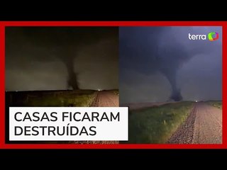 Morador registra tornado com relâmpagos em cidade dos EUA