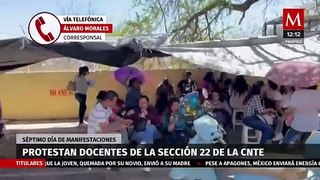 Continúan bloqueos por maestros de la CNTE en Oaxaca tras 7 días de manifestaciones