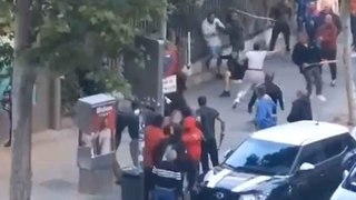 Una reyerta frente al Bernabéu deja al menos 11 heridos