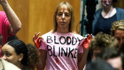 Manifestantes propalestina interrumpen a Blinken