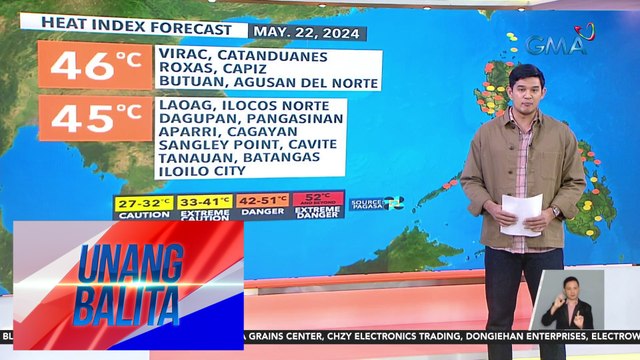 Thunderstorm advisory, nakataas sa ilang bahagi ng Luzon; Matinding init at alinsangan, magpapatuloy sa kabila ng tsansa ng ulan - Weather update today as of 7:26 a.m. (May 22, 2024) | Unang Balita
