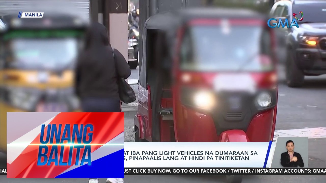Mga e-trike, e-bike, at iba pang light vehicles na dumaraan sa NCR national roads, pinapaalis lang at hindi pa tinitiketan | Unang Balita