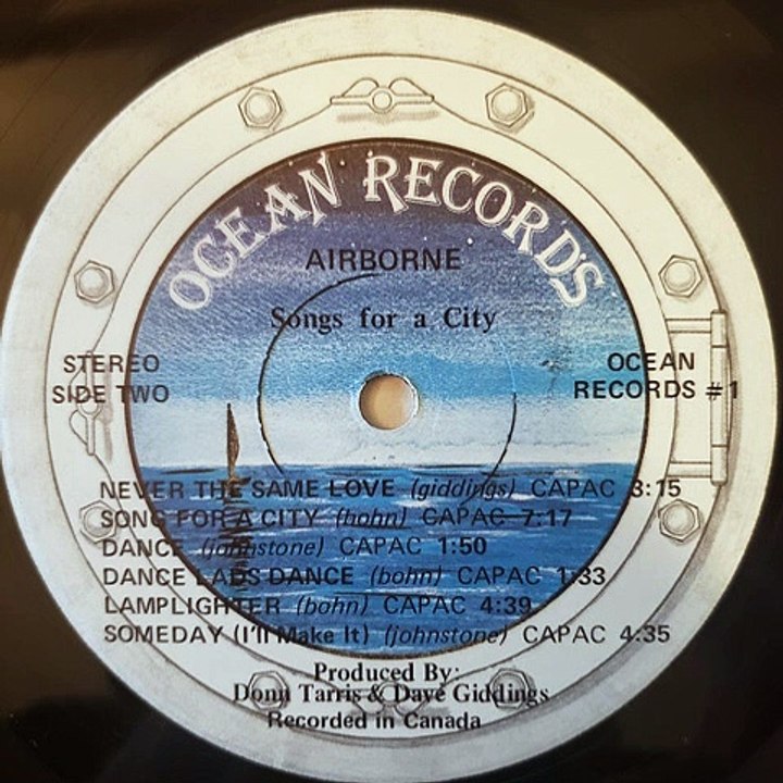 Airborne – Songs For A City : Rock, Pop, Folk, World, & Country,  AOR, Folk Rock, Soft Rock 1977.