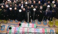 Imam Khamenei led the funeral prayer over the bodies of President Ebrahim Raisi and his esteemed companions