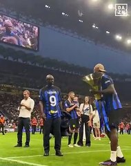 Lilian Thuram chambré par son fils Marcus après le sacre de l'Inter Milan en Serie A
