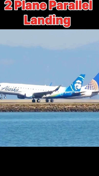 2 Plane Parallel Landing In Same Time Amazing View Watch It #plane #aviation #airplane #landing