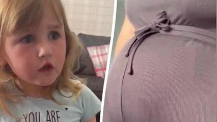 Toddler baffled by mum's post-partum bump and asks if she has "one more"