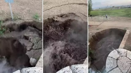 Konya'da obruk oluşumu saniye saniye kaydedildi