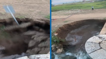 Kanaldaki obruk oluşumu saniye saniye görüntülendi