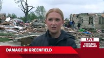 Aftermath of tornado damage in Greenfield, Iowa