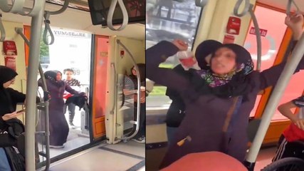 Tramvayda dehşet saçan Suriyeli kadın gözaltına alındı