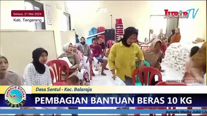 Ratusan Warga Desa Sentul - Balaraja Terima Bantuan Beras 10 Kg
