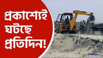 পাচার হচ্ছে ট্রলি বোঝাই বালি