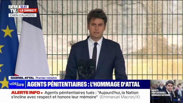 À la sortie du péage d'Incarville, l'Histoire bascule avec une brutalité inouïe : le Premier ministre Gabriel Attal rend hommage aux deux agents pénitentiaires, depuis la maison d'arrêt de Caen