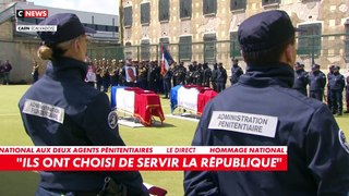 Hommage national rendu aux deux agents pénitentiaires tués, Arnaud Garcia et Fabrice Moello: 