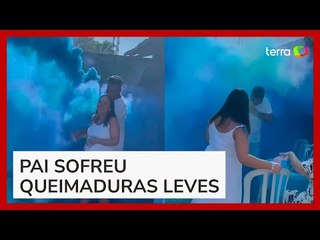 Chá revelação dá errado e pai fica queimado após explosão no Espírito Santo