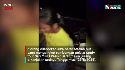 Dini Hari di Lampung: Bus Study Tour Sekolah Masuk Jurang, 6 Orang Luka Berat