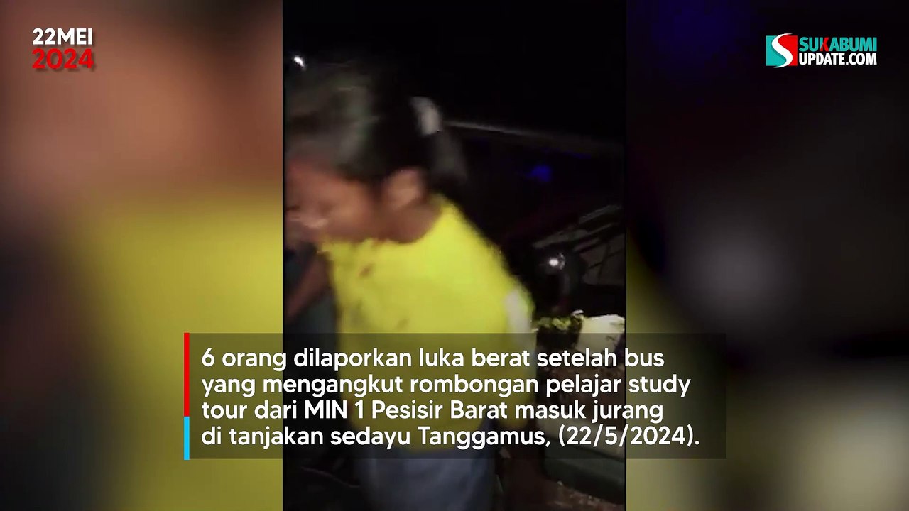 Dini Hari di Lampung: Bus Study Tour Sekolah Masuk Jurang, 6 Orang Luka Berat