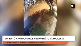 Enfrentó a motochorros y recuperó su motocicleta